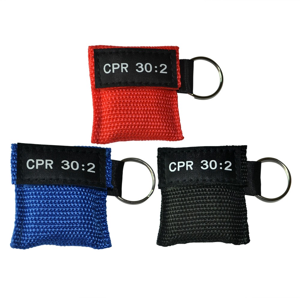 6pcs First Aid CPR Barrier TRANSPARENT Face Sheild CPR 30:2 WITH KEYCHAIN POUCH