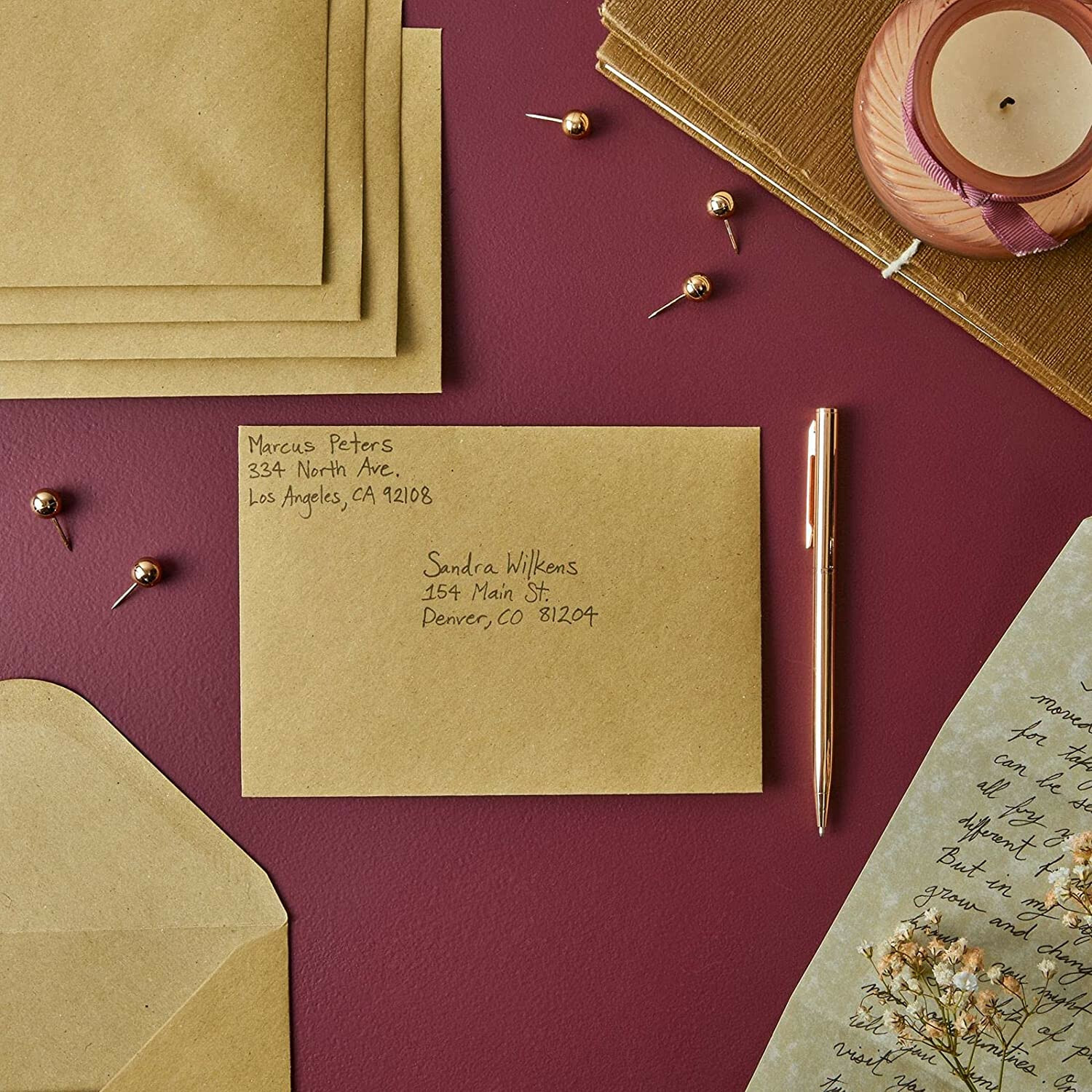 Brown Kraft Envelopes 5x7 A7 5.25x7.25 Self Seal Invitation Envelope 50PK 115g