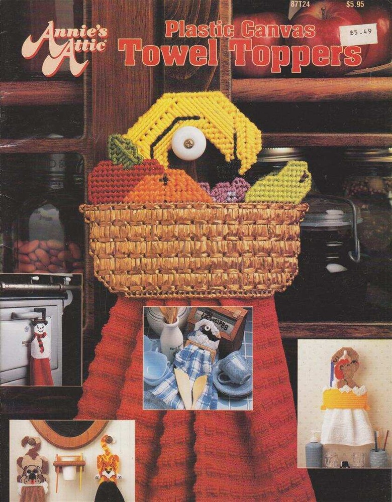 OOP!!! ANNIE'S ATTIC PLASTIC CANVAS TOWEL TOPPERS SUPER CUTE!!!