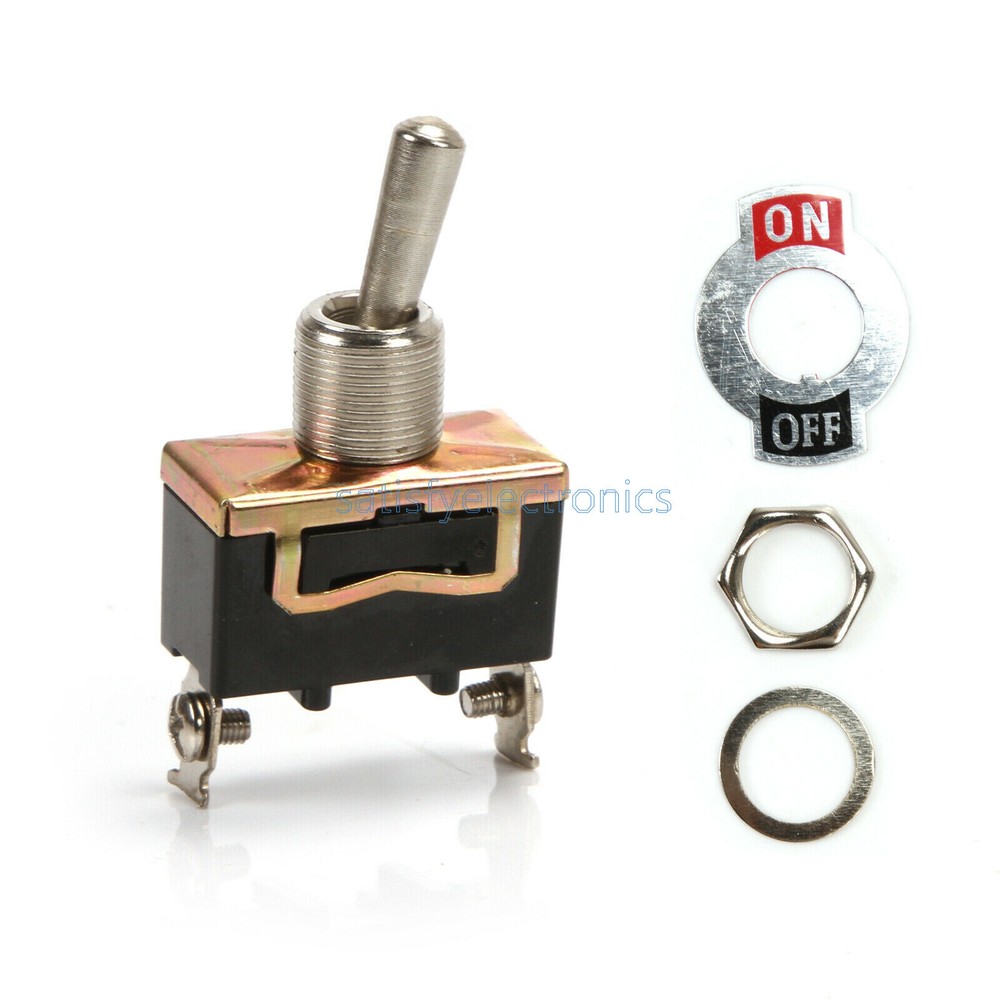 10PCS x E-TEN1021 2-Pin Toggle Flick Switch SPST ON-OFF Car Dash Light Metal