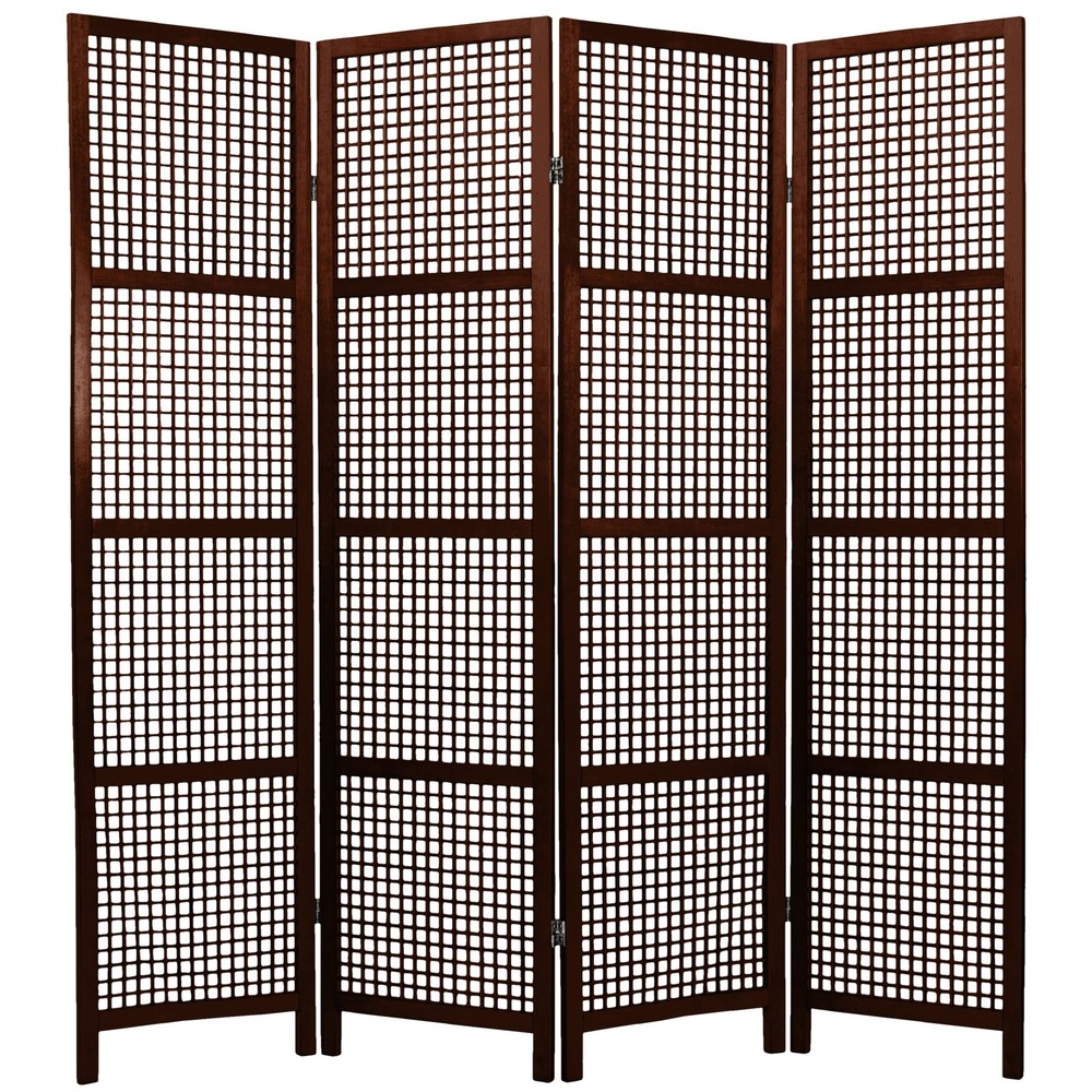 6 ft. Tall Miyagi Shoji Screen - 4 Panel - Walnut
