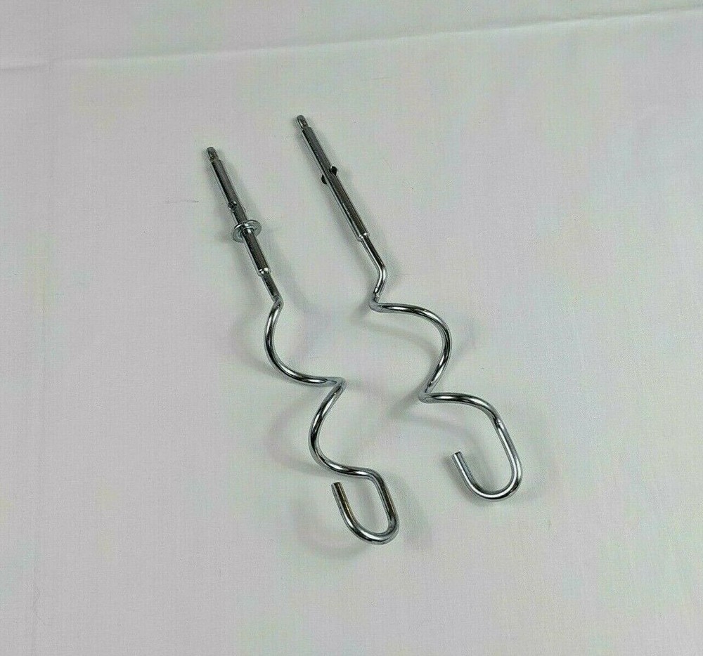 2 Dough Mixer Beater Attachments Blender Corkscrew Shaped Hooks Replacements