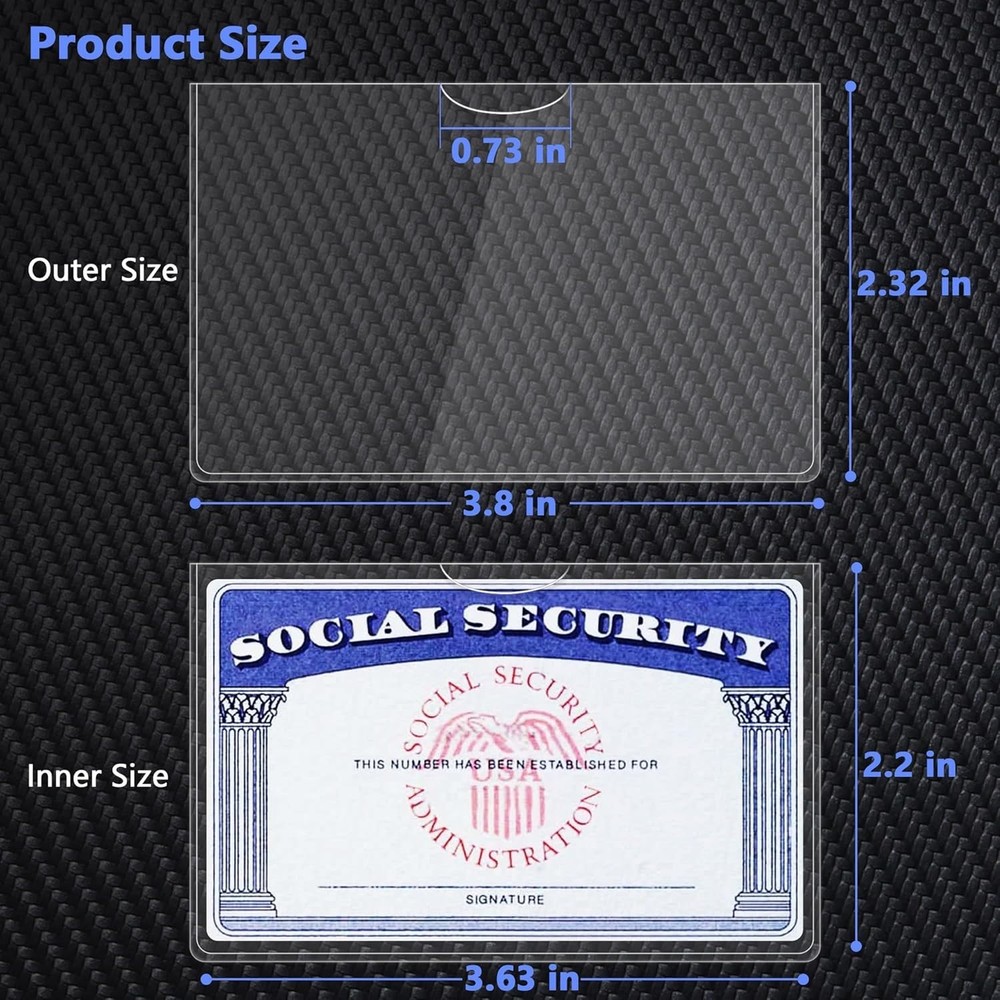 6 Pack Social Security Card Protector/Medicare Card Protector Sleeve/Social Secu