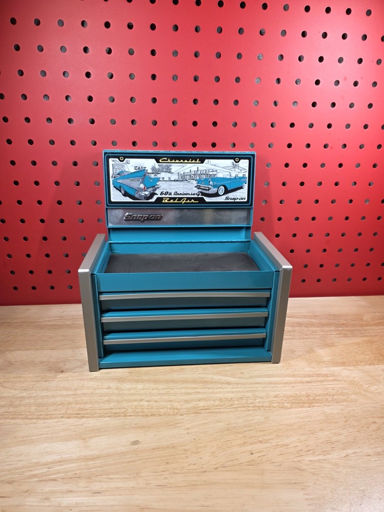 Snap-on Teal RARE 60th Anniversary Chevrolet BelAir Mini Micro Tool Box NOS