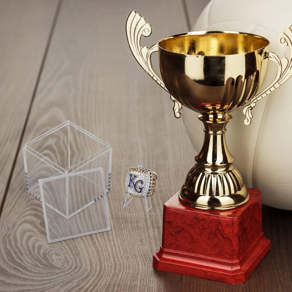 Championship Ring Display Case 3pcs Clear Acrylic Plastic Baseball