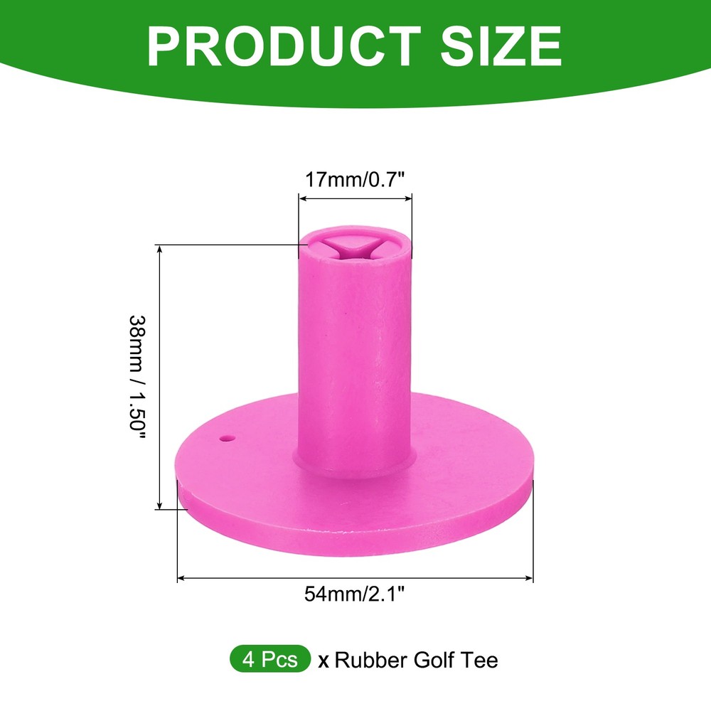 Rubber Golf Tee, 1.5Inch Golf Practice Tees Training Driving Range, Pink