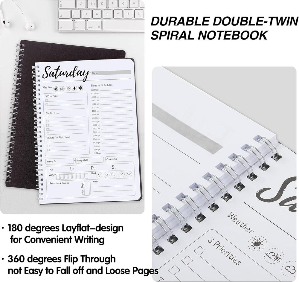 Weekly Work Planner with Hourly Schedules, to Do List, Tasks, Expense Tracker 7