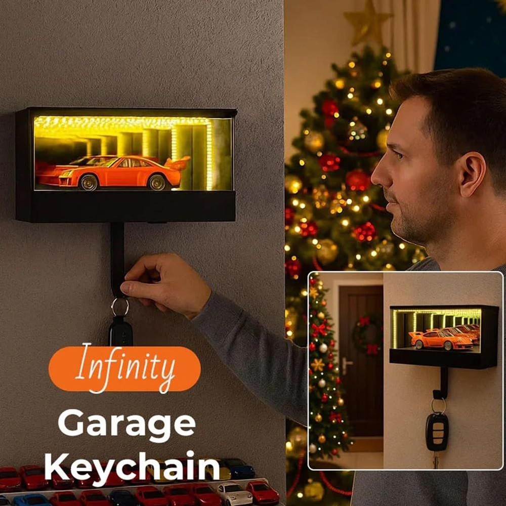 Car Key Holder For Wall Soft White LED Hanger Infinity Mirror Wall Upgrade