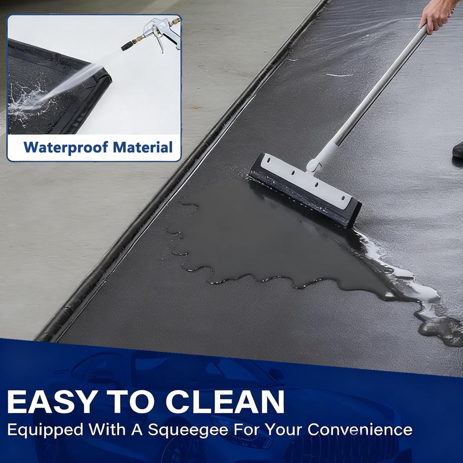 MOPHOTO Containment Garage Floor Mat Under Car HeavyDuty WaterproofGarage Carpet