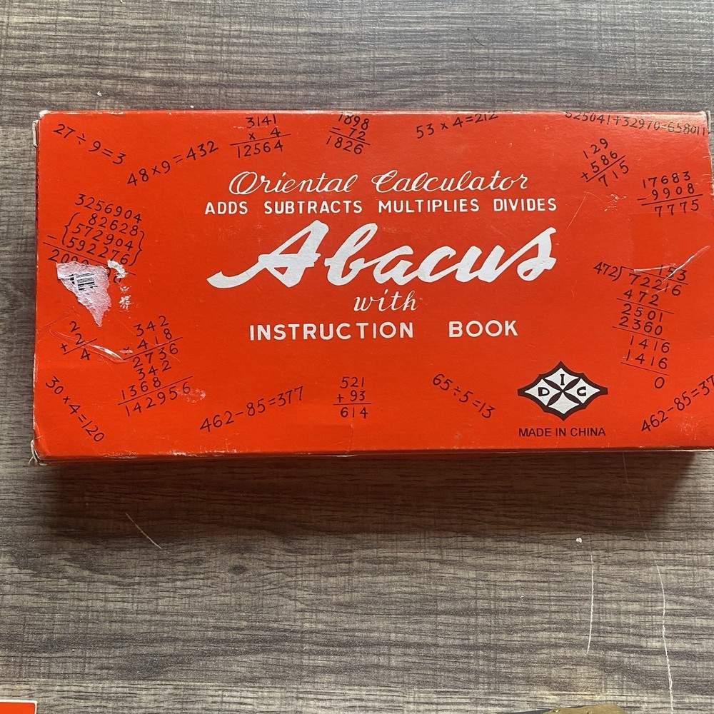 Vintage Oriental Abacus Calculator With Box