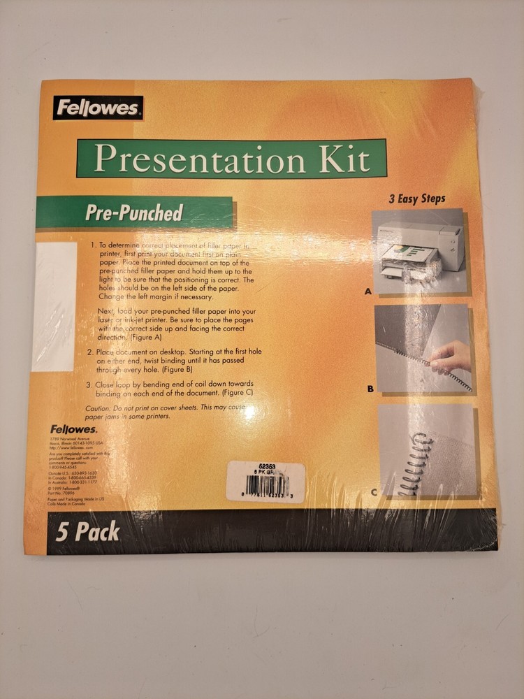 Fellowes All-in-One Presentation Kit - 5 Pack. New Sealed.