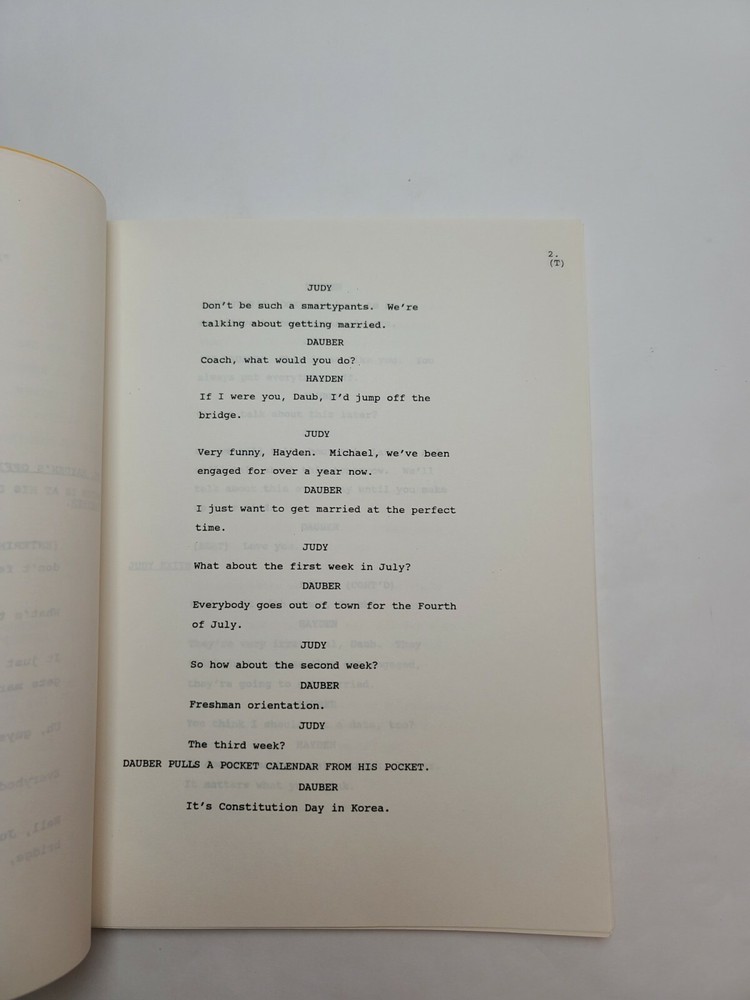 COACH / Jeremy Stevens 1994 TV Script "Something Old, Something New"