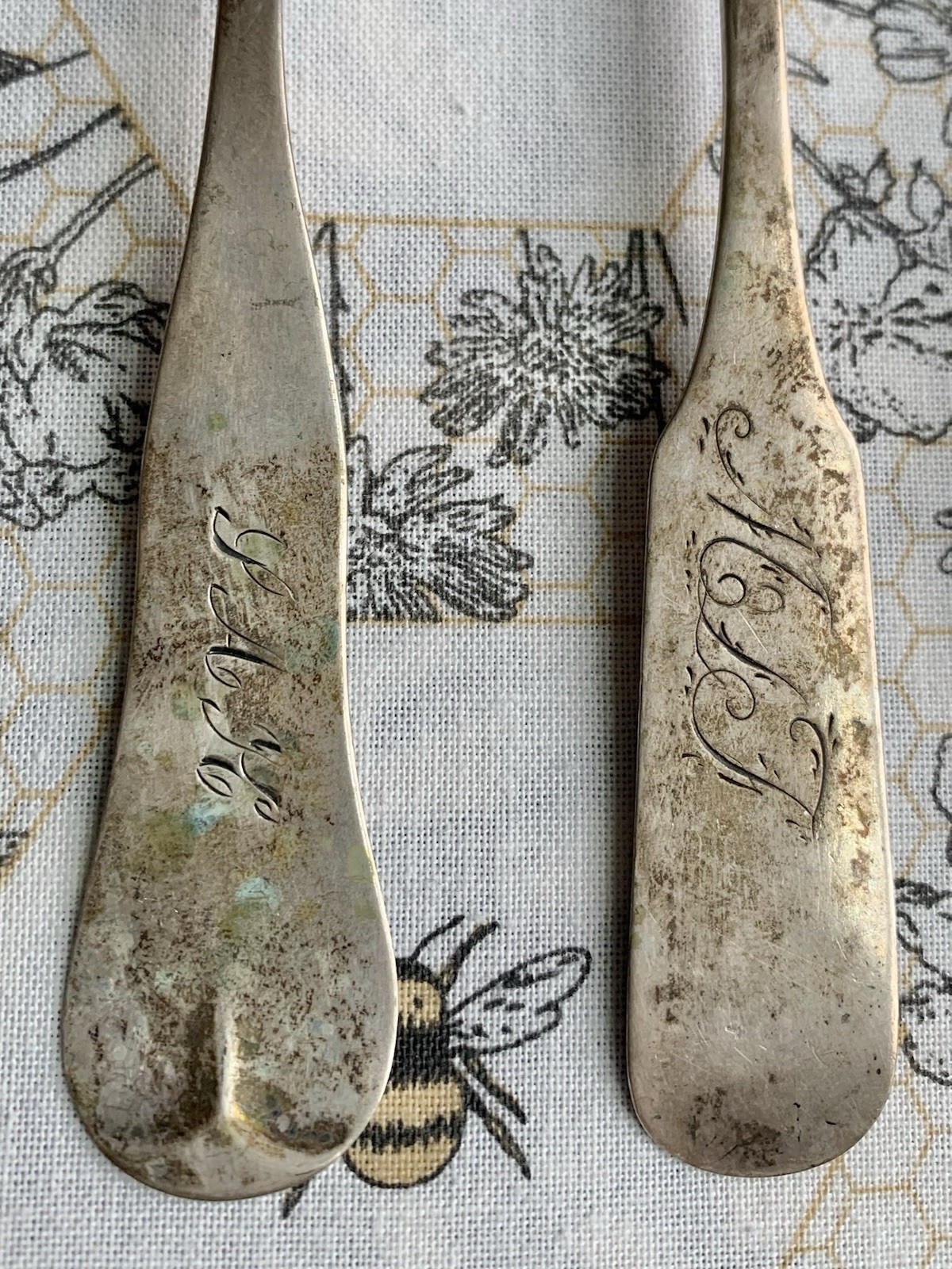 Antique Coin Silver Spoons Set Lot of 10 Palmer & Bachelders, Myers, Goddard…