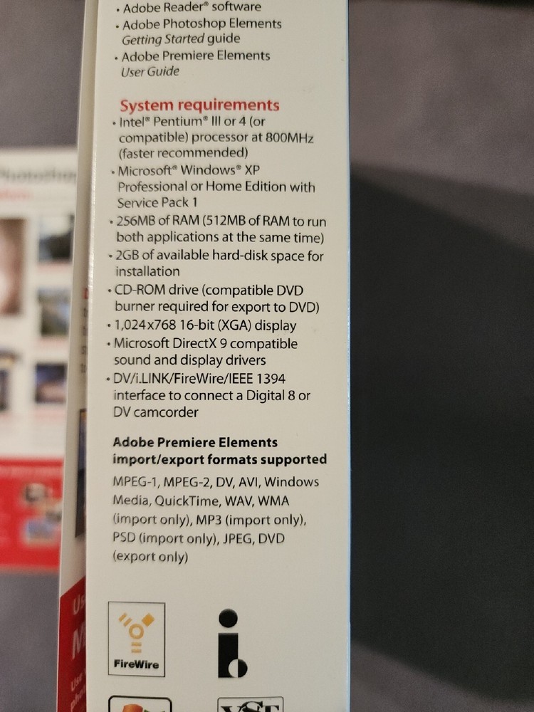 Adobe Photoshop Elements 3.0 plus Adobe Premiere Elements NISP Priority Ship XP