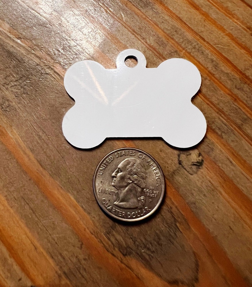 Blank Sublimation Bone Shaped Dog Tags - 20 Tags - Double Sided with Split Ring