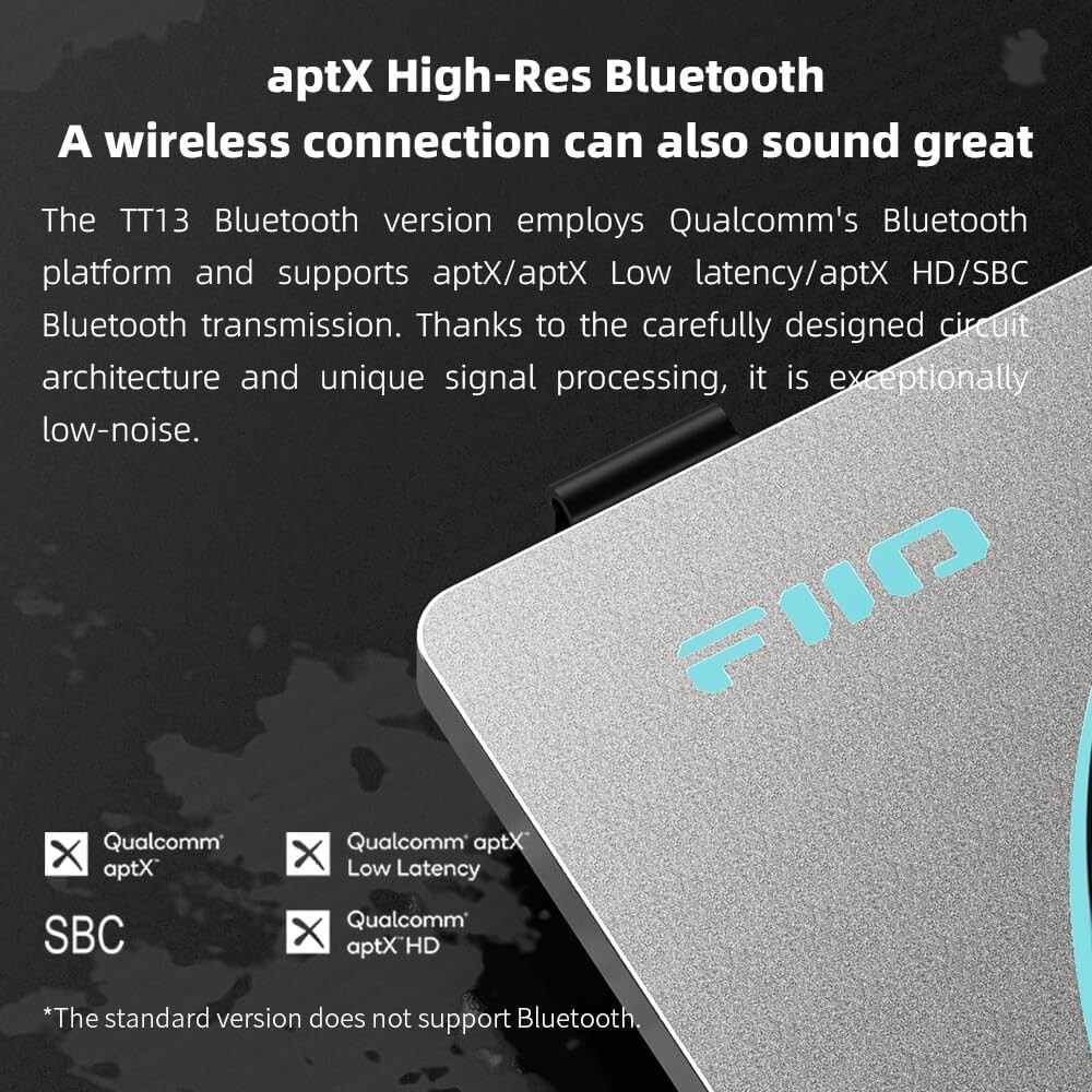 FiiO TT13 Fully Automatic Vinyl Stereo Turntable(Analog) (Silver Bluetooth)