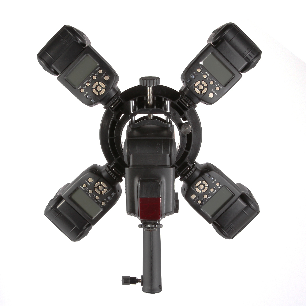 S Type Bowens Mount 5 Flash Holder Bracket Head Hand Grip for Speedlite Softbox