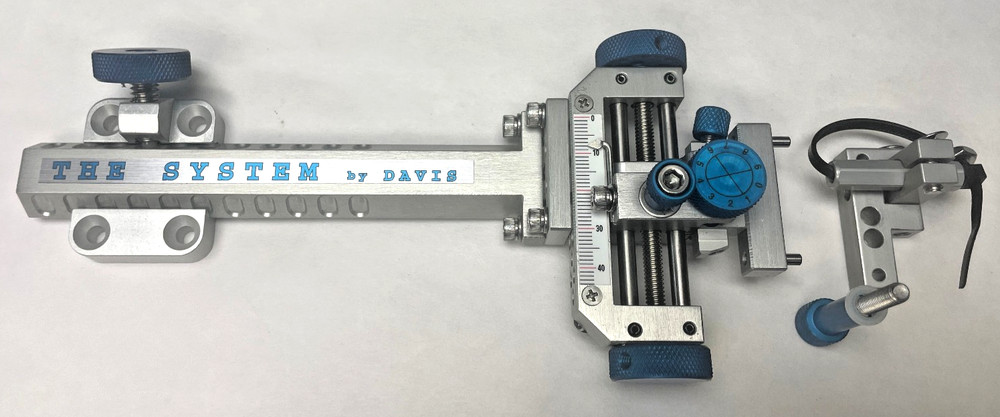 3" DAVIS TARGET SIGHT-Double Knob-5.75" Ext-Silver/Light Blue (15% OFF)