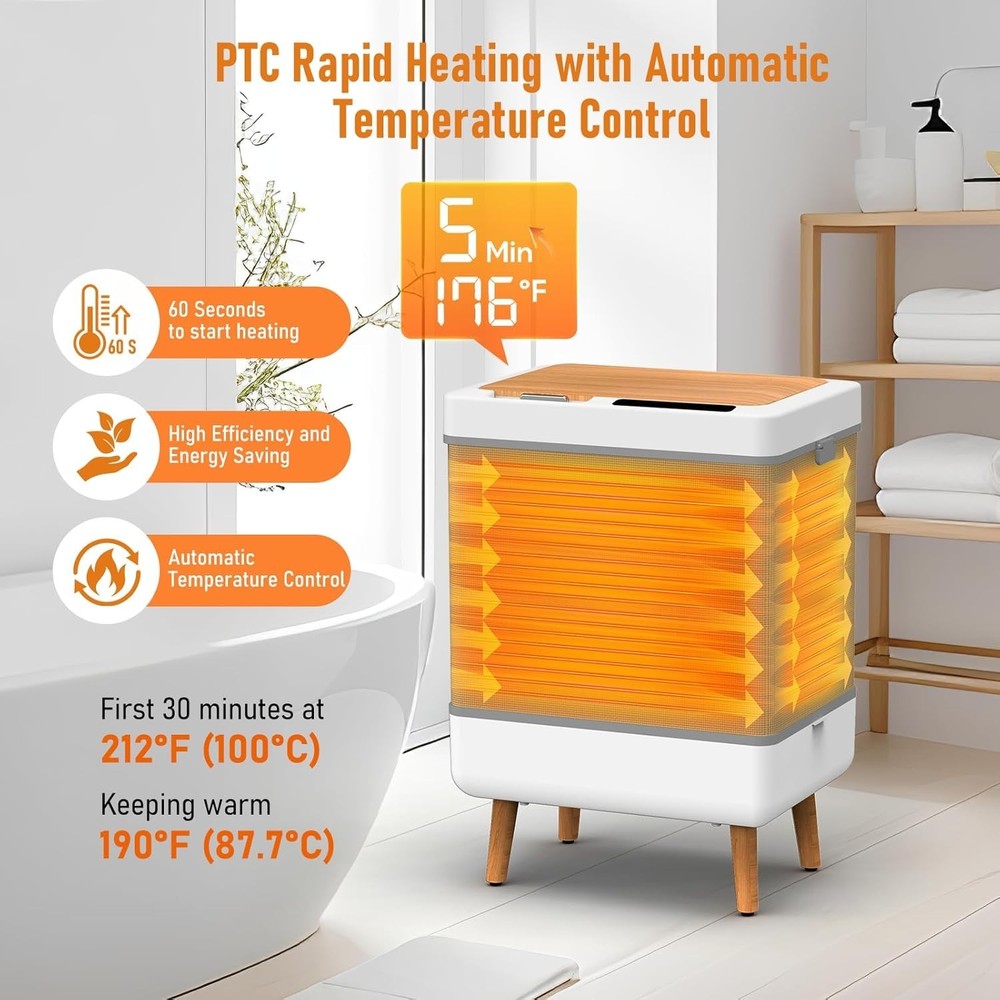 Compact 35L Towel Storage Heater with Digital Display & Timer – Gift-Ready