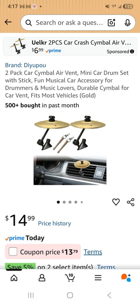 Car Cymbals - 2pk