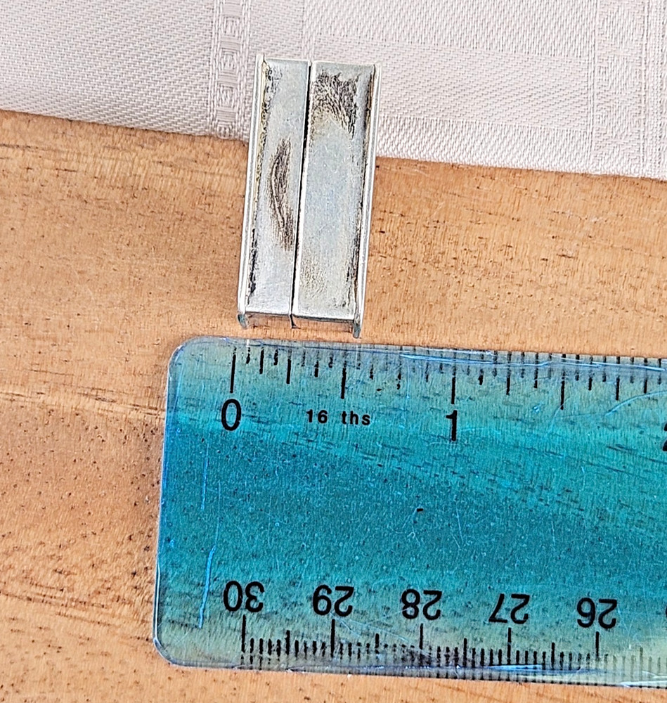 Vintage Sterling Silver 950 Volupte USA Monogram JFK Rectangular Hinged Pill Box