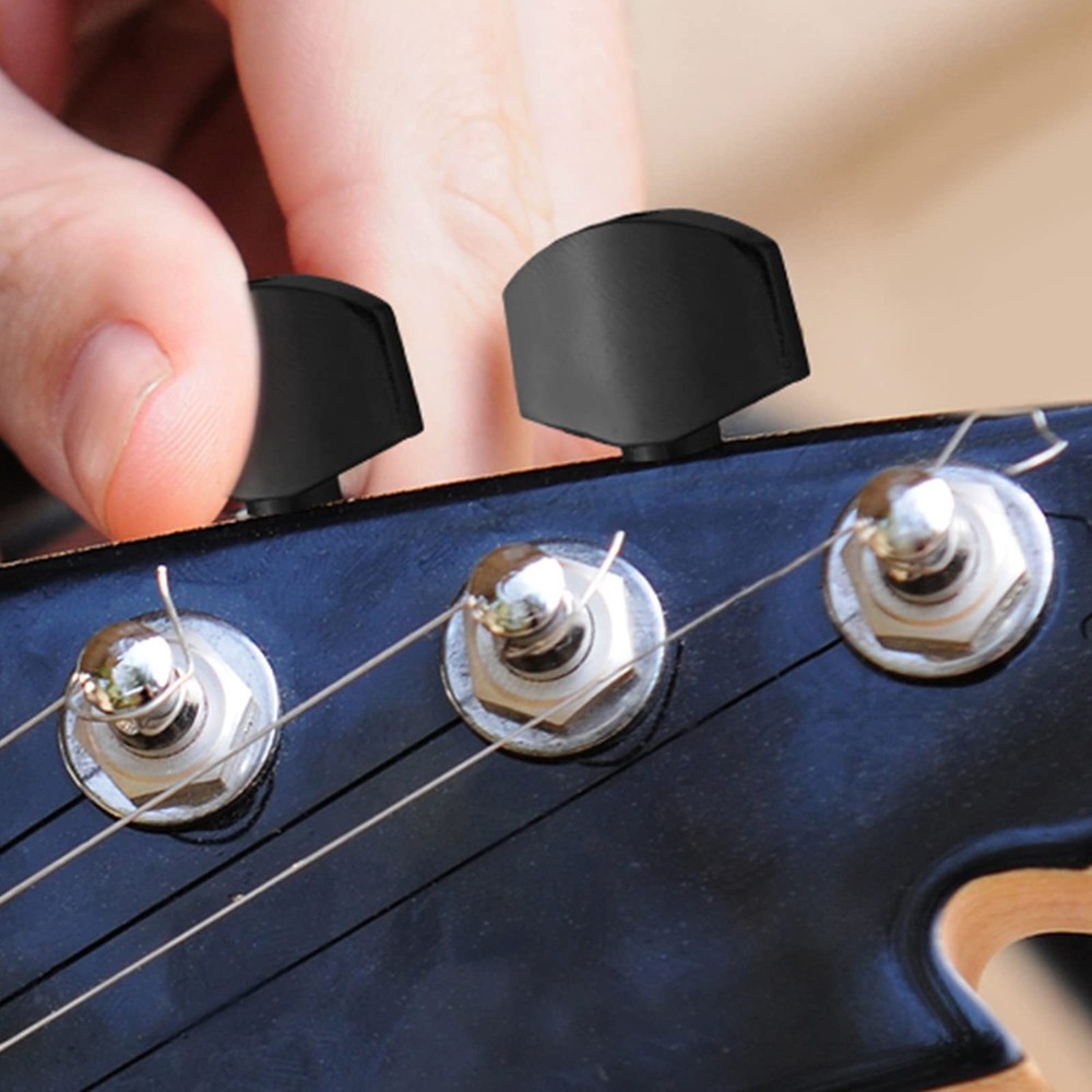 Metal Black Guitar Tuning Peg Buttons, Square Shape Shape,