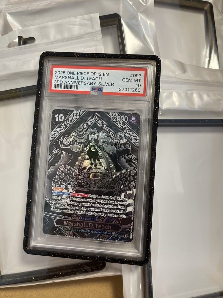 Custom PSA Style Graded Card Case Guard Protector Black confetti Edition Bumper