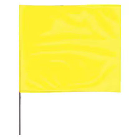 Marking Flag, Vinyl, 18" Wire Staff, Solid, 18" L., 100 Pk, 2318Yg-200