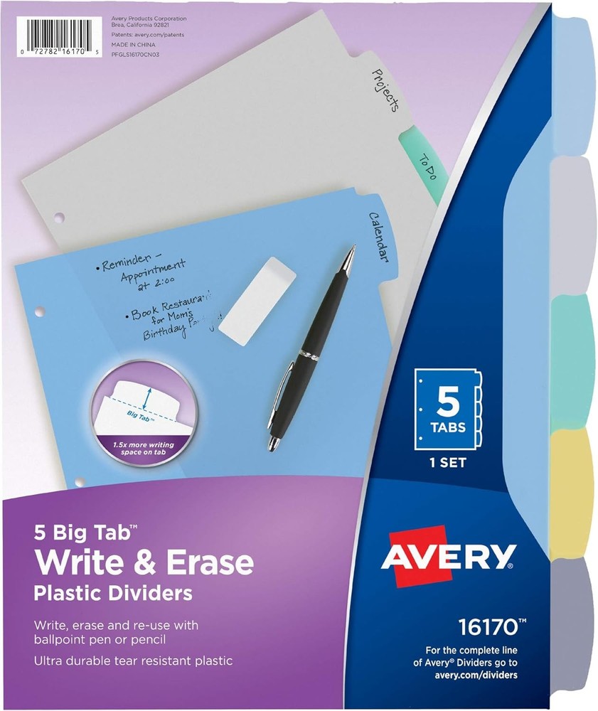 Write and Erase Binder Dividers