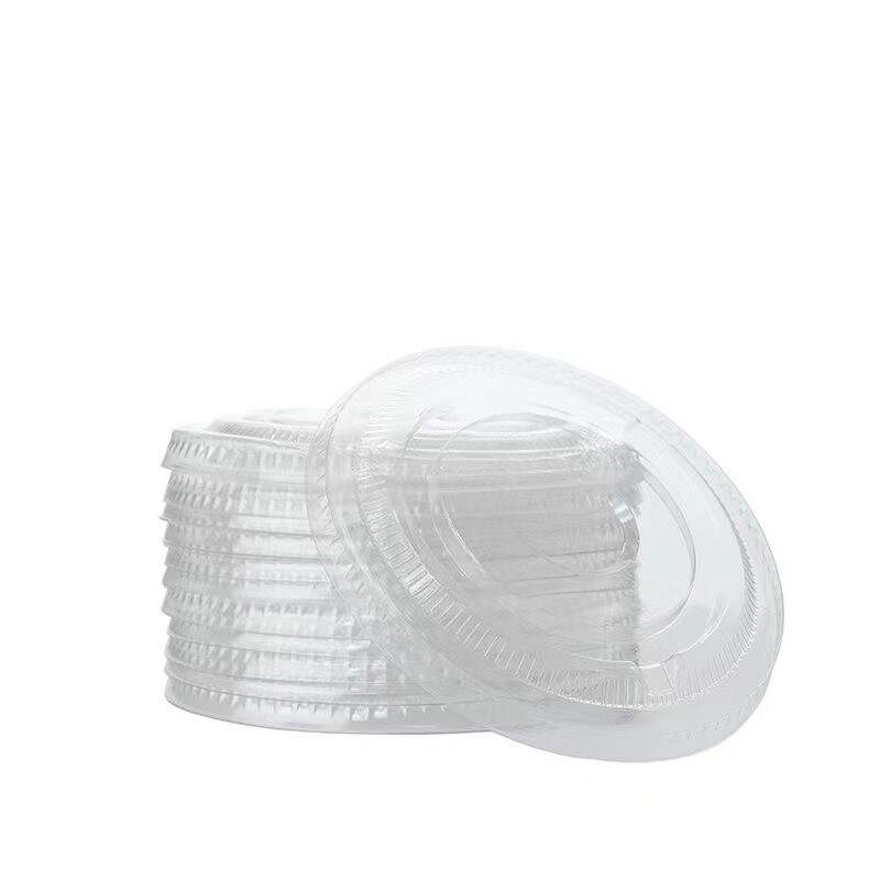 100 PACK 16 oz Disposable Clear Plastic Cups with Flat Lids Cold Coffee Cups