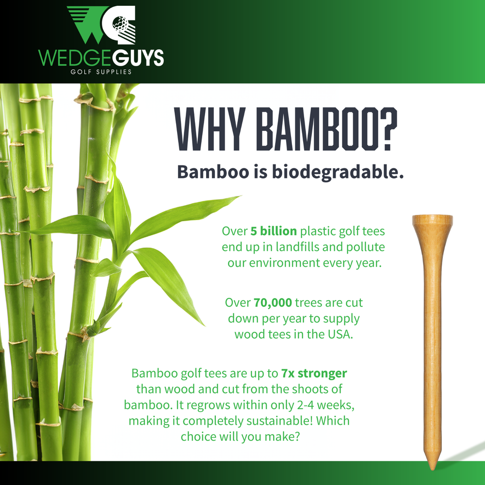 Bamboo Golf Tees Bulk - Choose Size - Choose Quantity