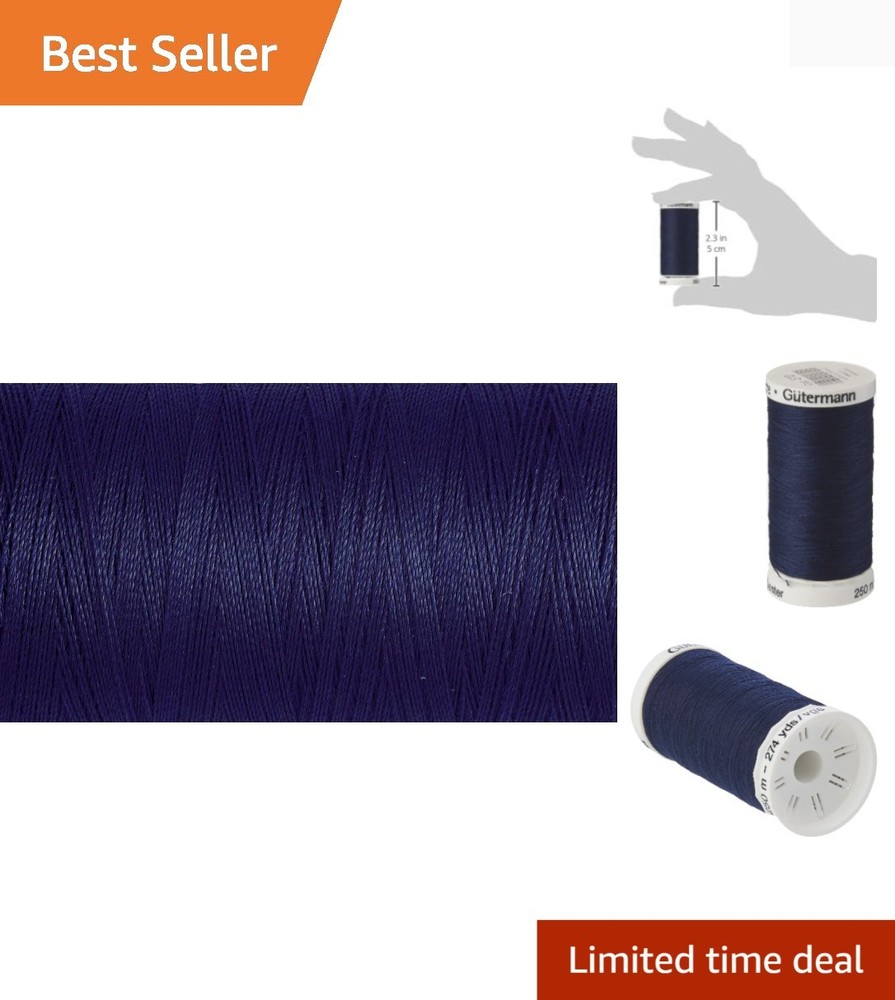 250M Navy Blue Polyester Sewing Thread - Durable & Versatile for All Fabrics