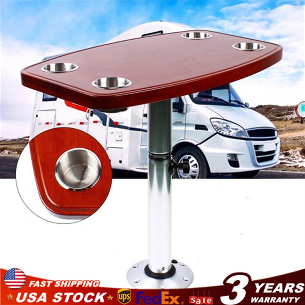 Marine Table Pedestal Table Boat Table Varnished Height Adjustable Removable