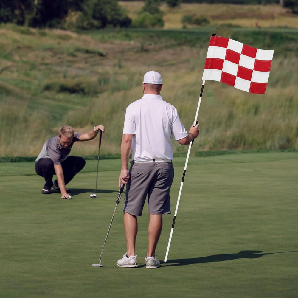 Checkered Golf Flags 20x14 Inch - 4-Pack Nylon for Practice & Courses