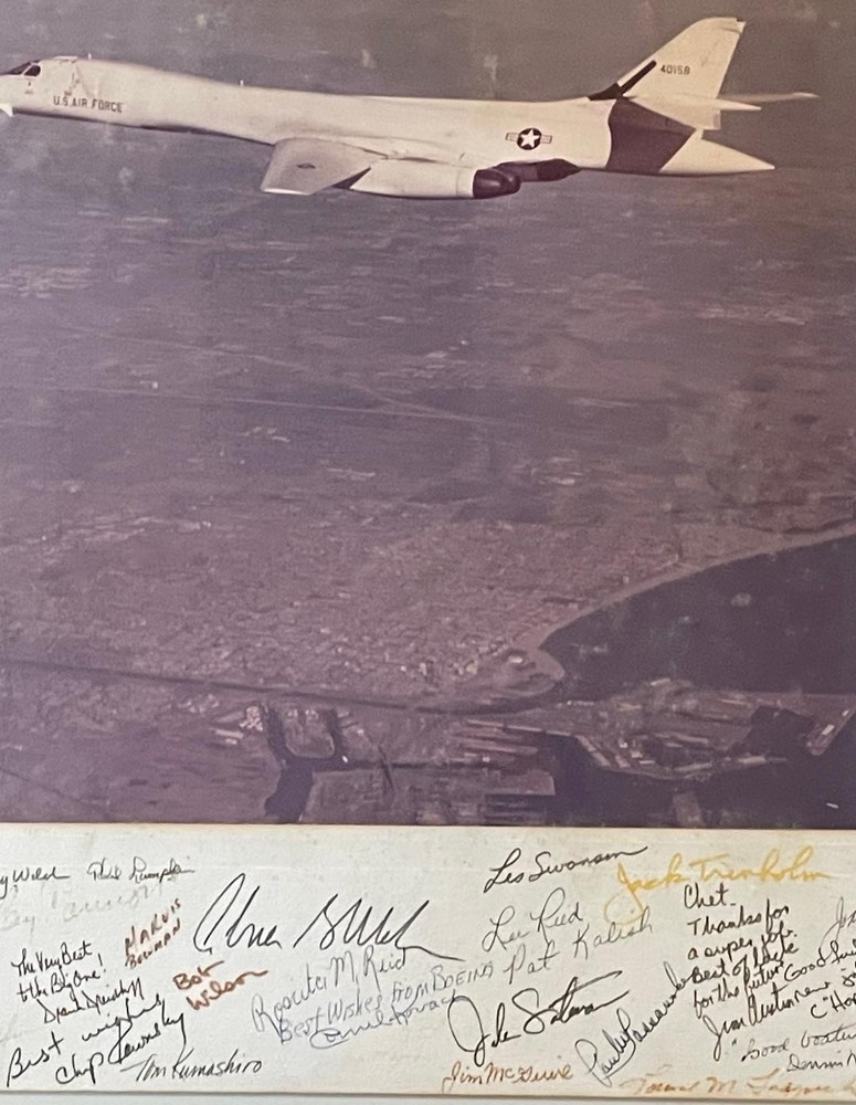 1974 Air Force B-1 Bomber Rollout Framed Commemorative Autographed/Signed Print