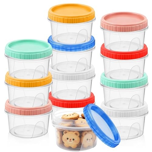 Pack Freezer Containers with Screw On Lids Stackable 13oz 12 Multicolor