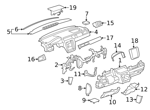 Genuine GM Light Titanium Instrument Panel Lower Trim Panel 25938046