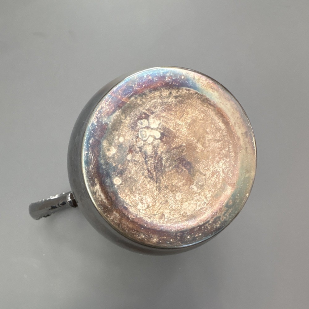 Antique Silver-Plated Victorian Pitcher with Ornate Handle