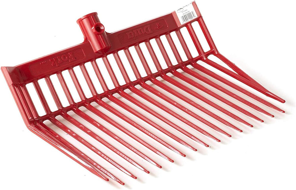 Durafork 13" Polycarbonate Pitchfork Replacement Head with Angled Tines - Red 4