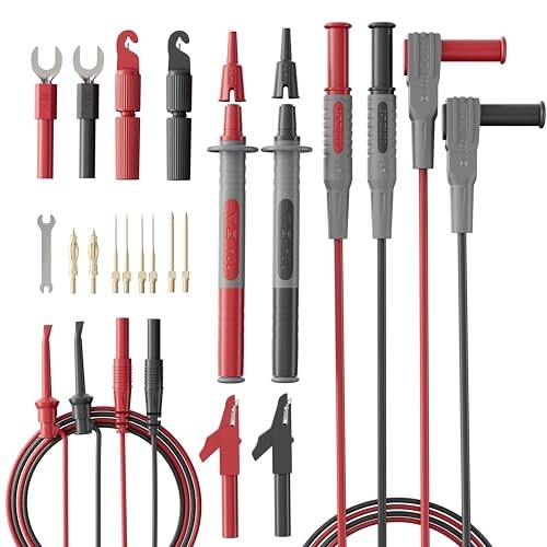 25-Piece Silicone Multimeter Test Lead & Back Probe Kit - Premium Modular Volt