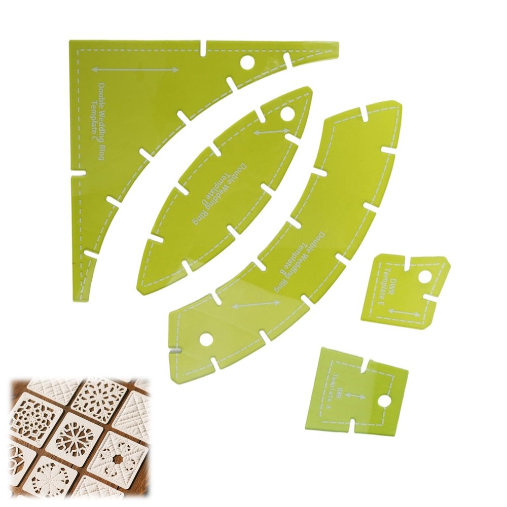 5PC Quilting Templates Set, DIY Sewing & Quilting Ruler Kit, Multi - Function...