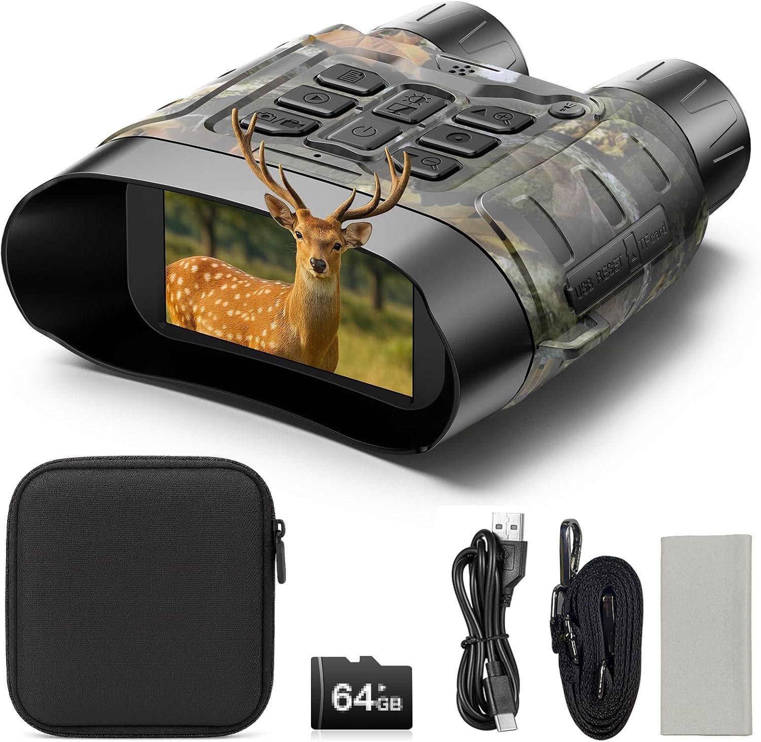 4K 112MP Full Color Night Vision Goggles 18X Zoom Infrared Vision Binoculars US