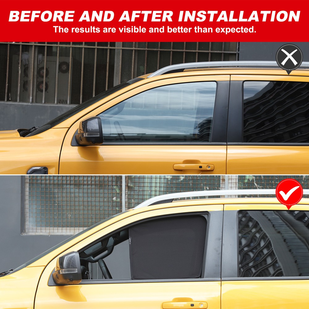 Black Front Window Screen Sun Shade Mesh For Ford Ranger 2023+