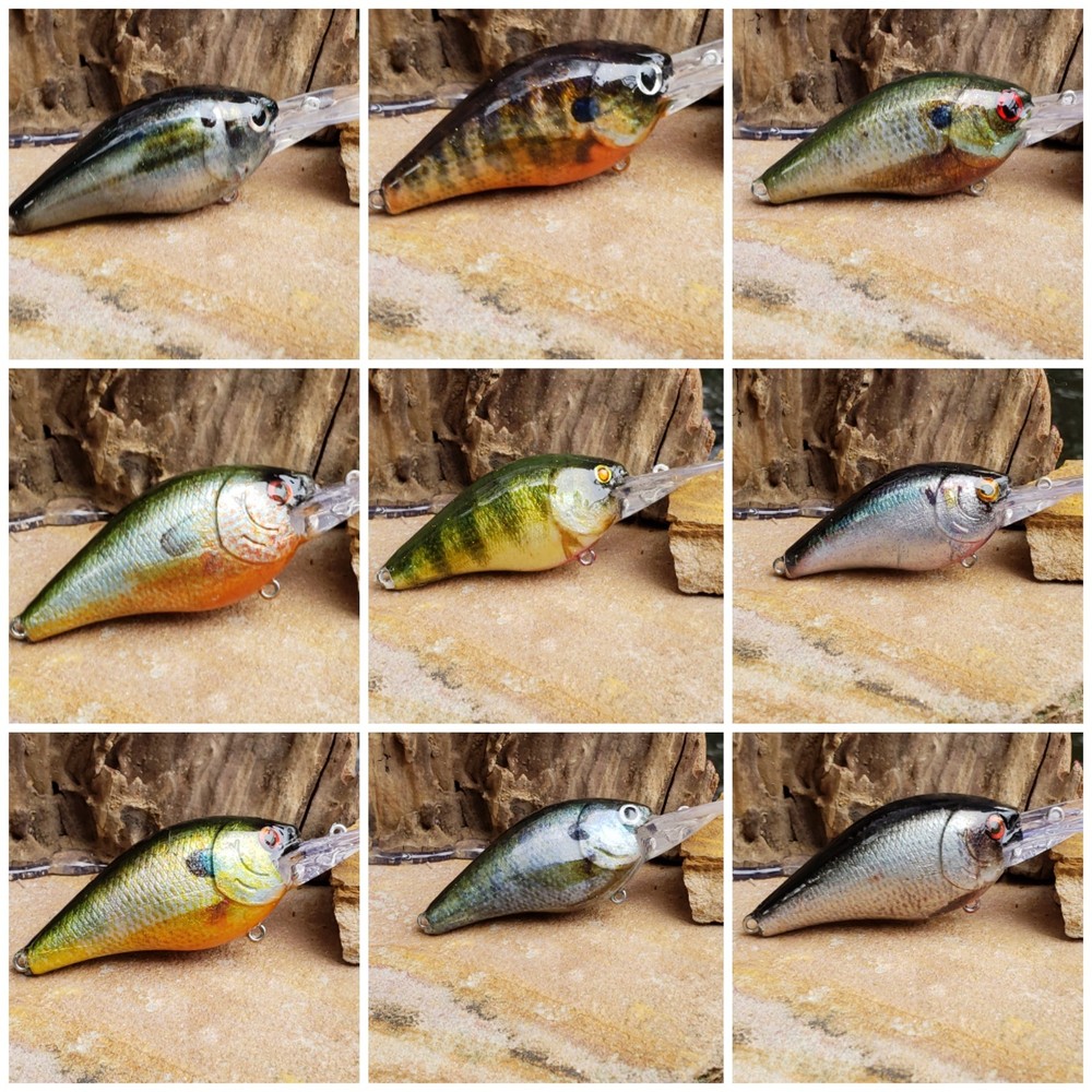 CUSTOM WRAPPED AND PAINTED 1.5 DEEP DIVER CRANKBAITS