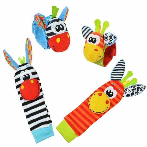 Baby Wrist Rattle Baby Socks Rattle, Baby Finder Animal Toys Set Soft Animal Toy