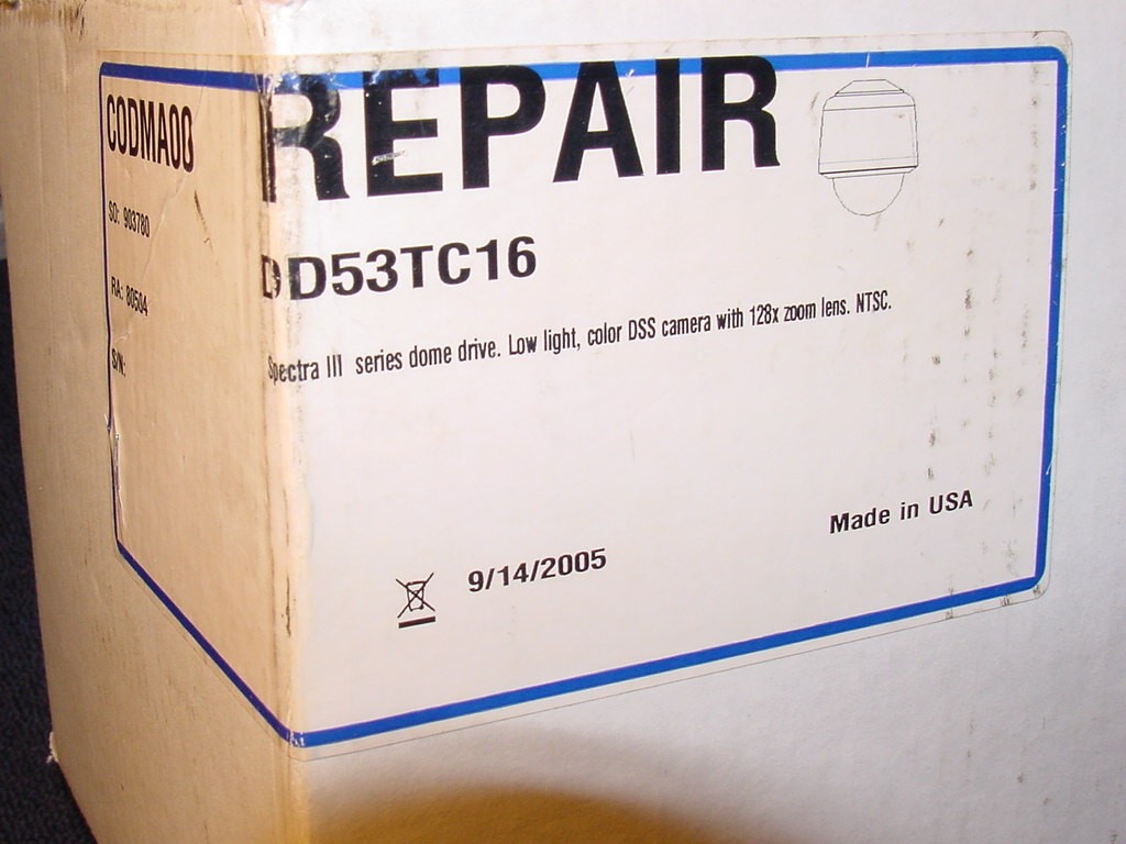 Pelco Spectra III Dome Camera DD53TC16, 24 Volt, 60Hz, 15 Watts, Used!