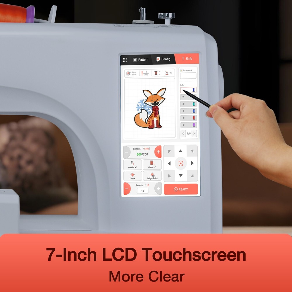 Poolin EOC06 Embroidery Machine Computerized with thread&bobbins&stabilizer