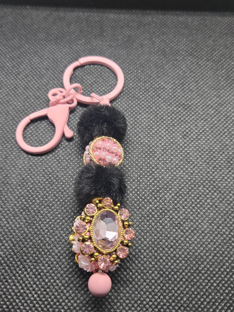 Handcrafted Pink Elegant Bead Key Chain