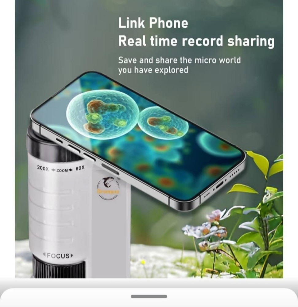 100X-250X Mini Pocket Microscope for Kids Adults, Protable Handheld Microscope