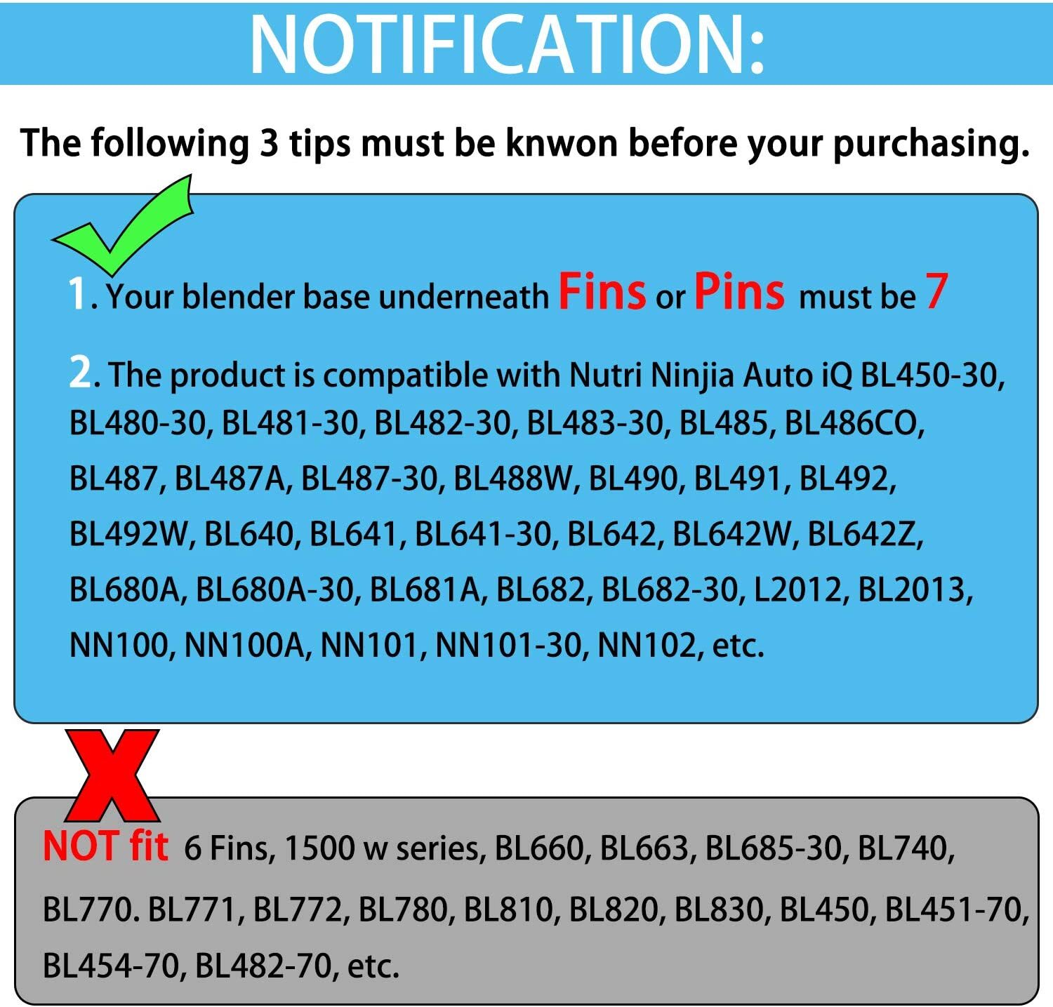 Replacement Extractor 7 Fin Blade Compatible with Nutri Ninja Auto IQ Blenders